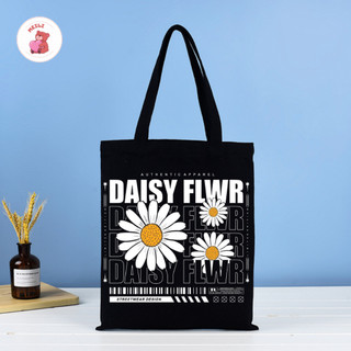 Túi Vải Canvas Trắng Đen Túi Tote Hoạt Hình Dạo Phố Dễ Thương MEILI STORE