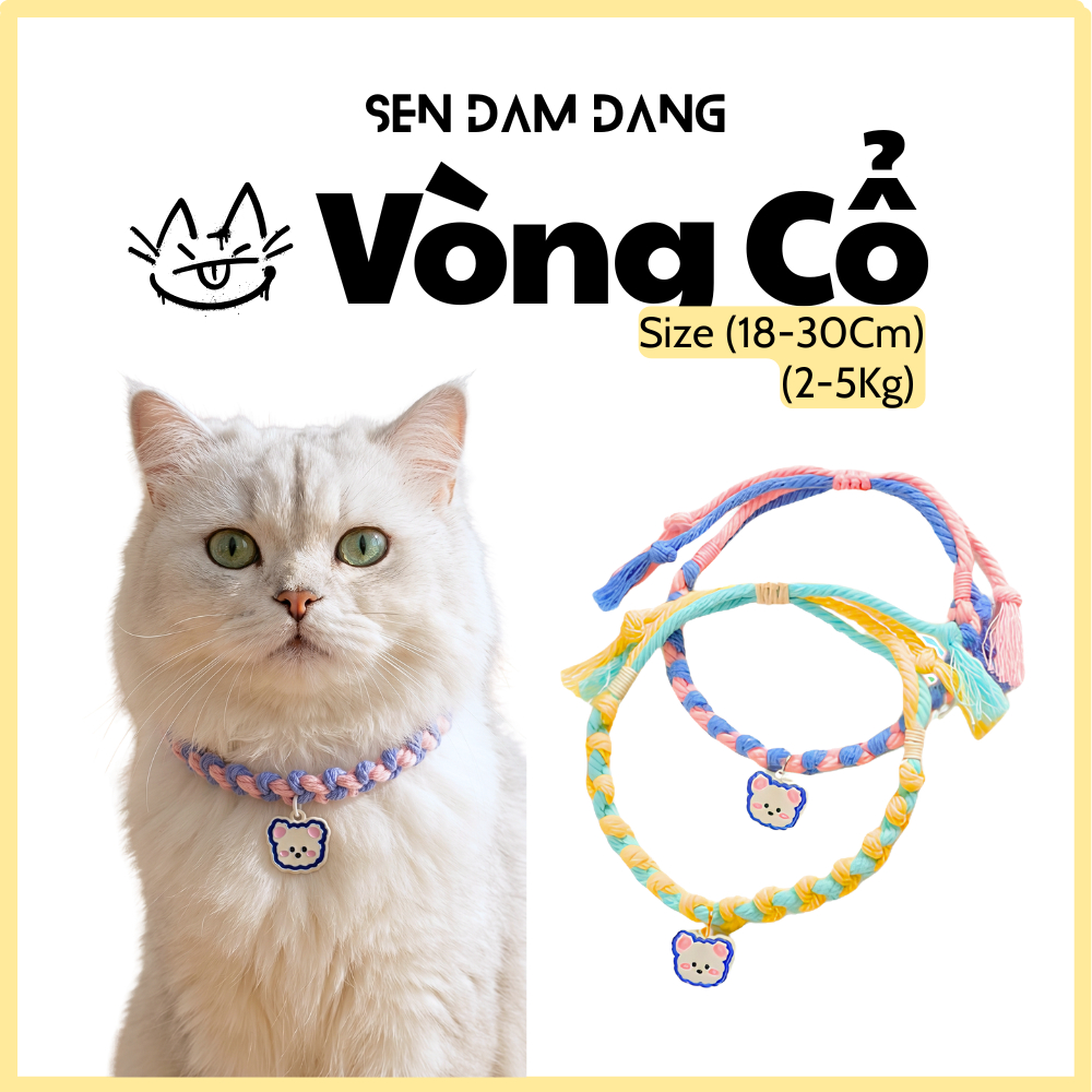 Vòng Cổ Màu Cho Mèo Size 18-30cm