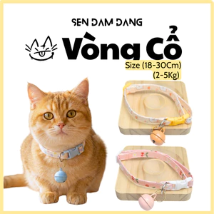 Vòng Cổ Vải Trơn Có Chuông Cho Mèo Size 18-30cm (2-5kg)