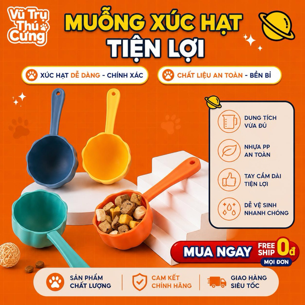Muỗng Xúc Hạt Cho Chó Mèo Tiện Lợi