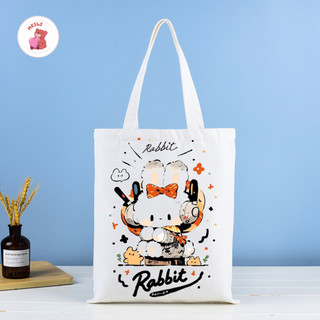 Túi Vải Canvas Lớn Thời Trang Trắng Xanh Họa Tiết Đơn Giản Dạo Phố MEILI STORE