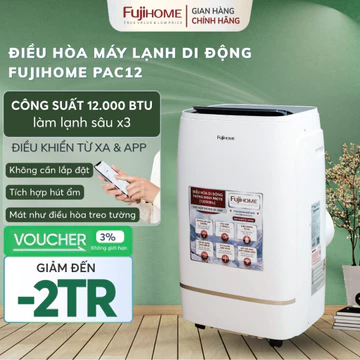 Điều hòa di động 12000BTU Nhập Khẩu FUJIHOME PAC12, máy lạnh cây 1 cục di động làm mát lọc khí đa