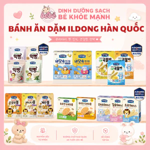 Bánh ăn dặm ILDONG AYIYUM Hàn Quốc cho bé. Bánh xốp, bánh cuộn phô mai, bánh gạo ILDONG
