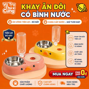 Bát Ăn Đôi Cho Chó Mèo Tự Động Kèm Bình Nước