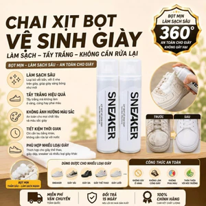 Chai xịt vệ sinh giày cao cấp Sneaker 300ml, xịt vệ sinh giày xịt làm sạch giày dạng bọt xịt khử mùi hôi