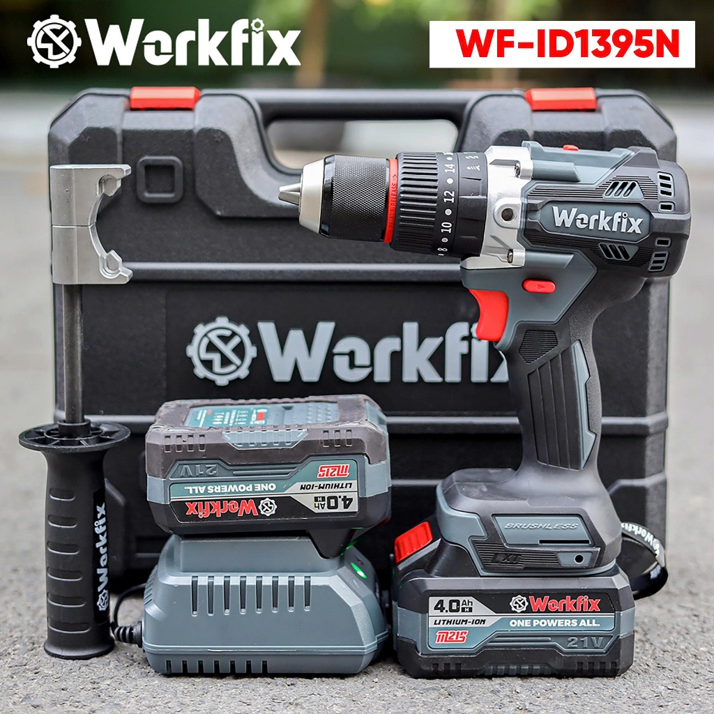 Máy Khoan 3 Chức Năng WORKFIX WF-ID1395N, Lực Siết 95Nm, Đầu 13mm có Autolock Khóa Trục, Không Than