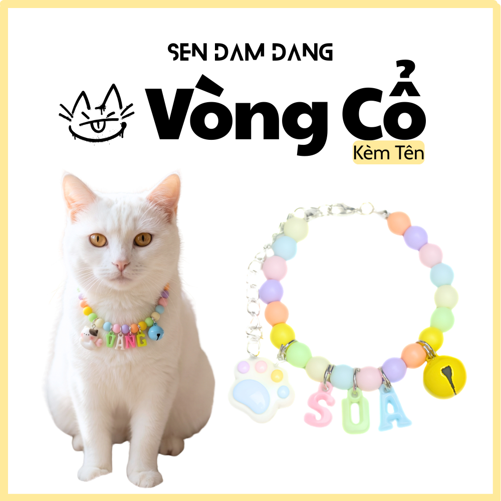 Vòng Cổ Dây Trơn Kèm Chữ Cho Cún Mèo Theo Yêu Cầu [ Ib Sốp ]