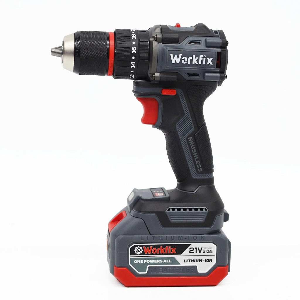 Máy khoan pin WORKFIX WF-ID1370PRO Lực Siết 70N.M - Máy khoan 3 Chức Năng - Đầu kẹp 13mm