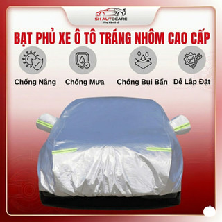 Bạt Phủ Ô Tô 3 Lớp Cao Cấp Lót Bông Chống Xước Sơn Phản Quang Chống Nóng, Đai Cố Định Chống Gió Giật