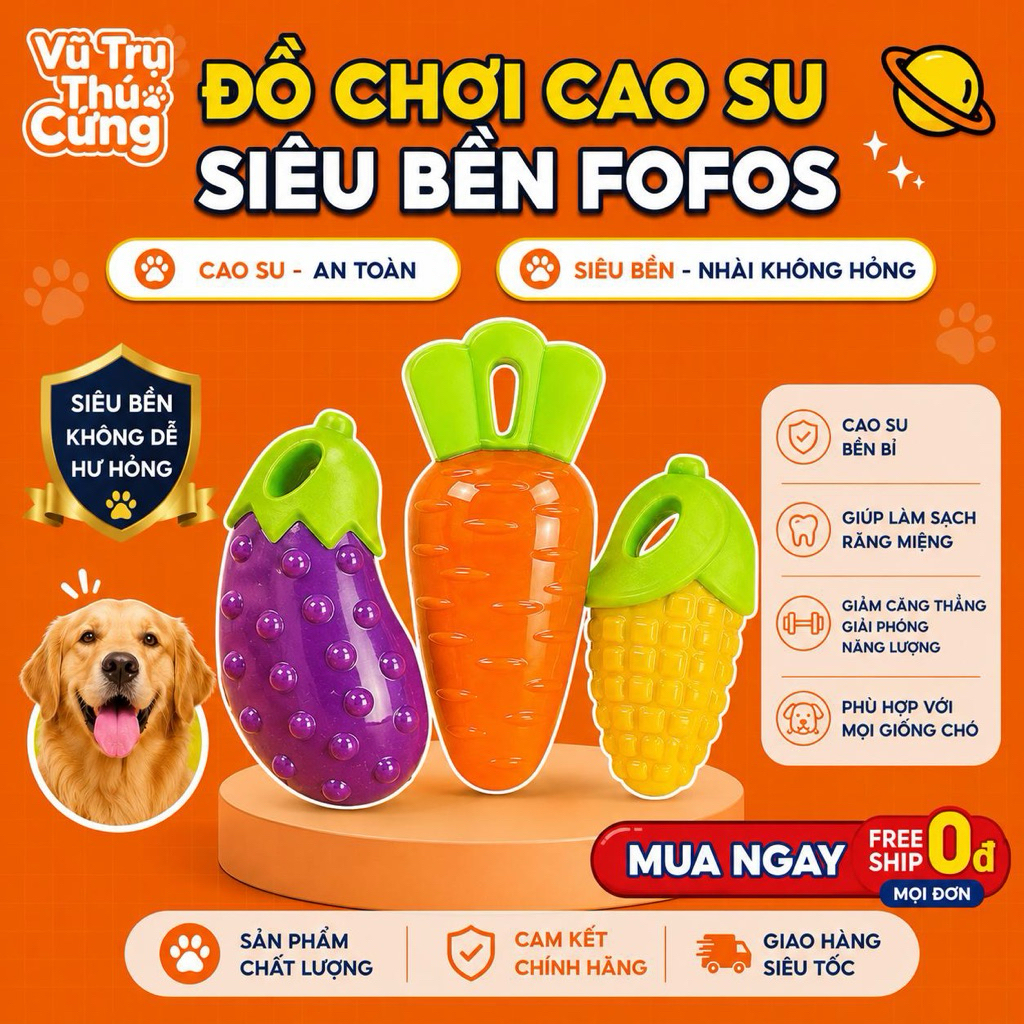 Đồ Chơi Cho Chó Gặm - Mẫu Trái Cây Cao Cấp FOFOS