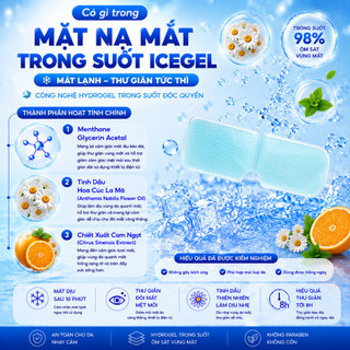 Mặt Nạ Mắt Trong Suốt ICEgel Hộp 4 Miếng, Làm Mát Thư Giãn Vùng Mắt, Giảm Tác Hại Của Ánh Sáng Xanh