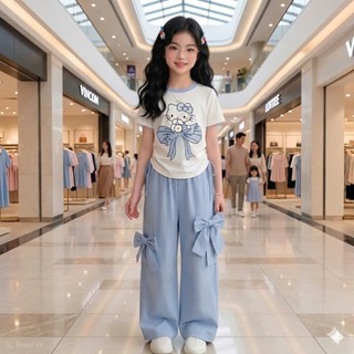 (Hàng may kỹ) Set hè cho bé gái áo croptop và quần xuông cho bé từ 15-45kg