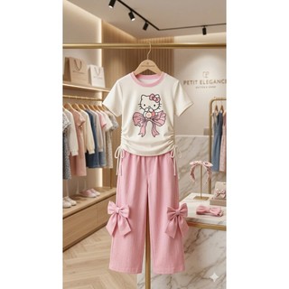 (Hàng may kỹ) Set hè cho bé gái áo croptop và quần xuông cho bé từ 15-45kg