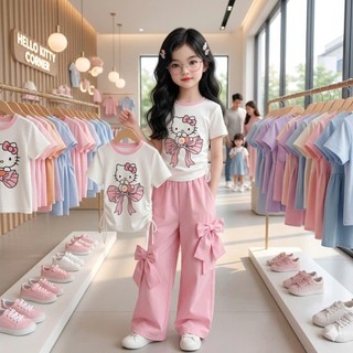 (Hàng may kỹ) Set hè cho bé gái áo croptop và quần xuông cho bé từ 15-45kg