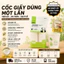 Set 50 cốc giấy dùng 1 lần hình gấu trúc chịu nhiệt, Ly giấy tự phân hủy 235ml thân thiện môi trường