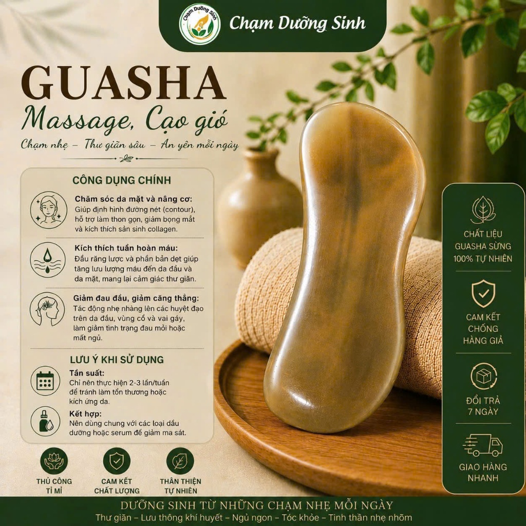 GUASHA SỪNG MASSAGE CẠO GIÓ DƯỠNG SINH ĐÔNG Y,NÂNG CƠ THON GỌN MẶT,LÀM ĐẸP TẠI NHÀ