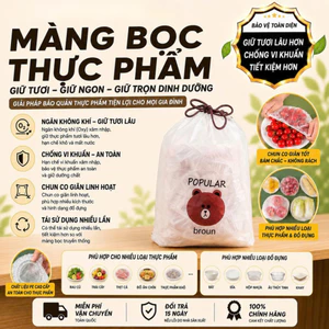 Set 500 Túi màng bọc thực phẩm chất liệu PE co giãn có chun siêu dai, túi gấu bọc thức ăn
