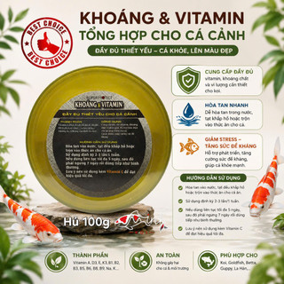Khoáng & Vitamin tổng hợp tăng cường hệ miễn dịch, giảm stress cho cá Koi và cá cảnh - Hủ 100g, 300g