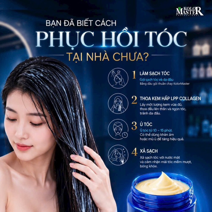 Kem dưỡng tóc LPP Collagen 500ml giúp phục hồi tóc thô xơ, chẻ ngọn