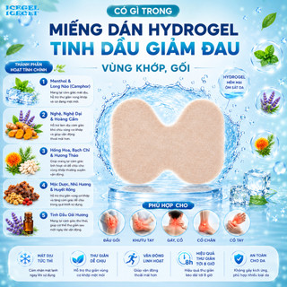 Miếng Dán Hydrogel Tinh Dầu Giảm Đau Vùng Khớp, Đầu Gối - Hộp 4 Miếng