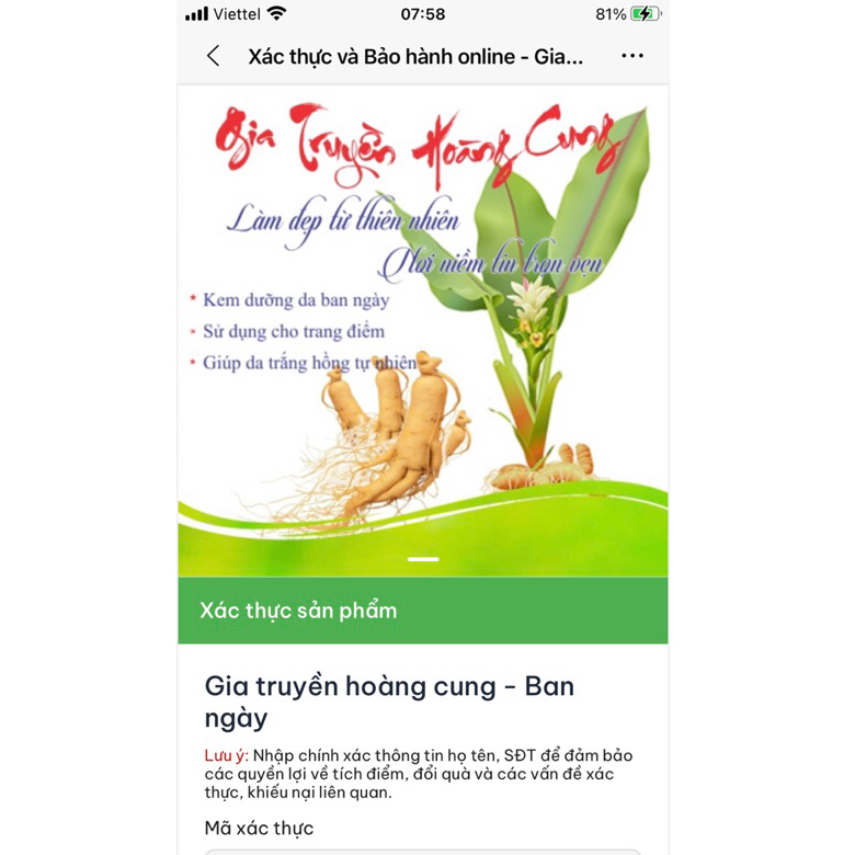 Gia truyền Hoàng Cung tự chọn