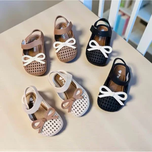 Giày Búp Bê Bé Gái Quai Dán Nơ Xinh Chất Liệu Mềm Thoáng Khí Cho Bé 0-3 Tuổi