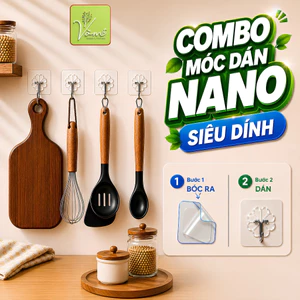 Combo Móc Dán Tường Keo NANO Chịu Lực Tốt Vòm Decor – Keo Siêu Dính, Không Khoan Đục, Chống Nước Dùng Cho Nhà Tắm & Bếp