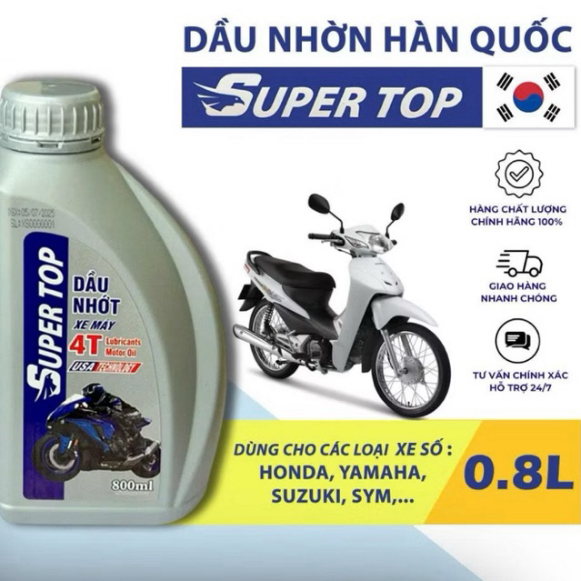 Dầu nhớt super top xe ga xe số 0,8L-1L