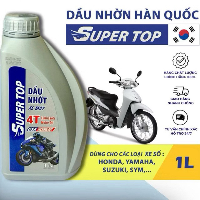 Dầu nhớt super top xe ga xe số 0,8L-1L