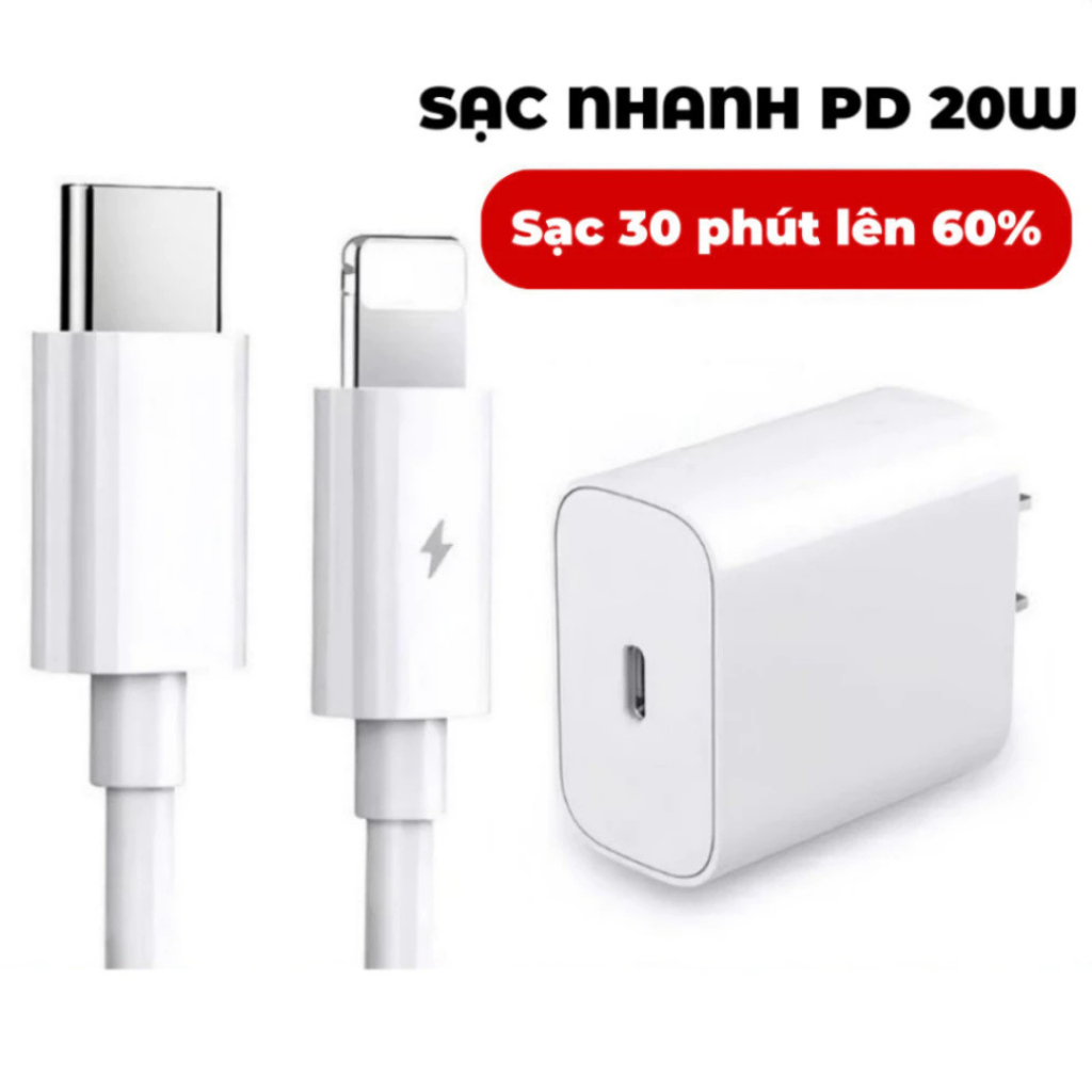 Bộ Sạc Nhanh 20W PD Kèm Dây Cáp Type-C Tốc Độ Cao Ổn Định S4233