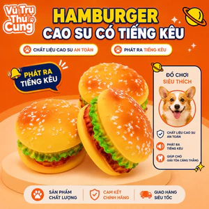 Đồ chơi gặm cho Chó bằng cao su hình bánh Hambuger