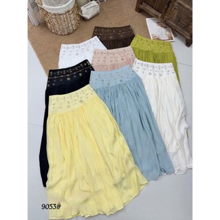 Chân Váy Xô Dập Ly Nhăn Dáng Dài Maxi Lưng Chun Ballet Đính Đá Hàng Quảng Châu.