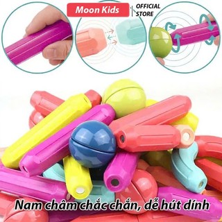 Bộ xếp hình nam châm 64 chi tiết – Đồ chơi lắp ráp khối xây dựng sáng tạo cho bé