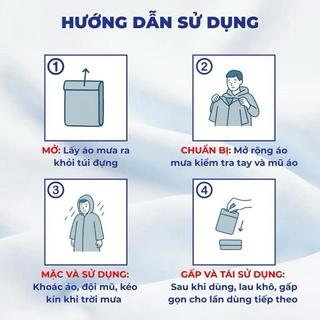 Áo Mưa Tiện Lợi Áo Mưa Mỏng Gọn Nhẹ Chống Nước Dùng Nhiều Lần Du Lịch Đi Mưa Ngoài Trời Nhỏ Gọn