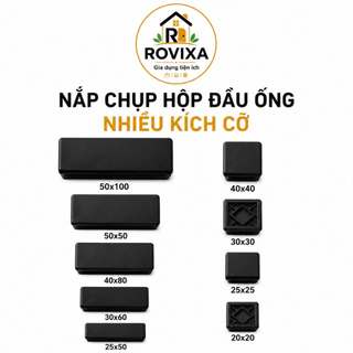 Nắp Chụp Đầu Ống Hộp Nhựa Đen(10 cái) Bịt Đầu Sắt Hộp Nhiều Kích Thước
