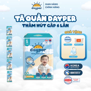 Tã/bỉm quần Dayper S60/M58/L52/XL50/XXL46 - Super Hive Dry mới thấm hút gấp 6 lần