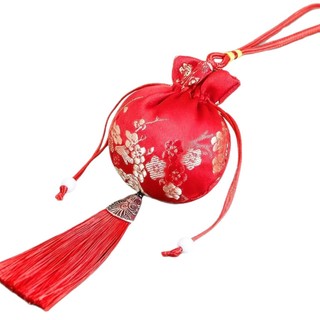 Túi Gấm Thổ Cẩm Thêu Hoa Mai Dây Tua Rua Quà Tặng Sinh Nhật Decor