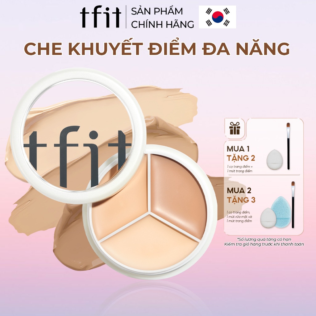 TFIT Kem che khuyết điểm 3 ô 15g độ che phủ cao, dễ dàng che thâm mắt, nám, tàn nhang