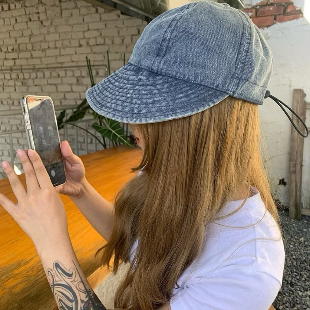 Cao Bồi Nửa Chiều Dài Mũ Nữ Có Thể Buộc Đuôi Ngựa Mùa Hè Chống Nắng Tất Cả Trận Đấu Mũ Rửa Retro Đạt Đỉnh 17