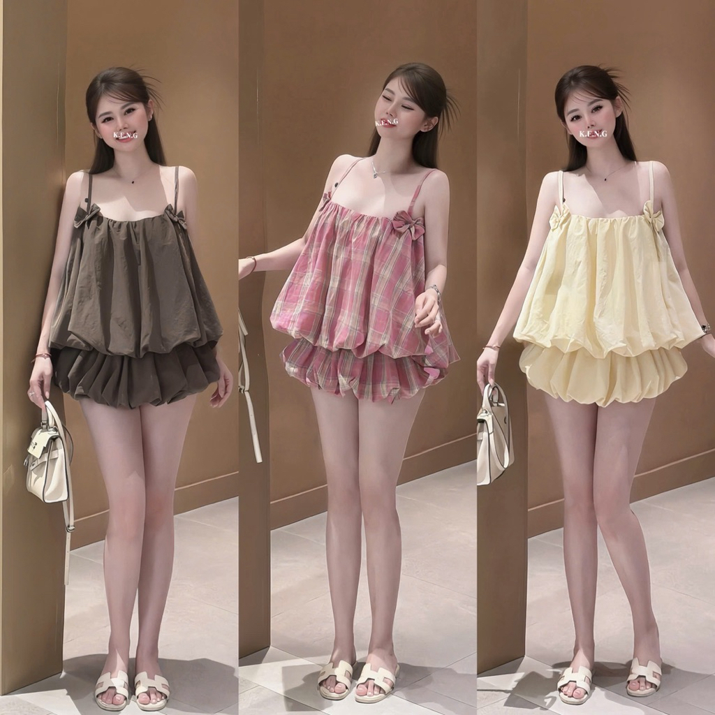set đính 2 nơ ạ
