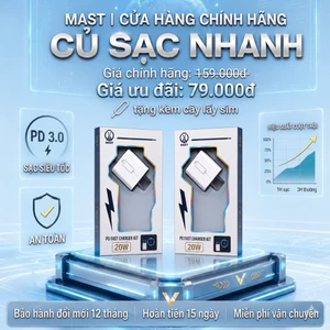 Củ Sạc Nhanh Chính Hãng MAST Tương Thích Với Tất Cả Các Dòng IPhone,Bảo Vệ Và An Toàn Cho Điện Thoại