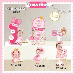 Set chibi sinh nhật cho bé gái nhiều tông màu , thiết kế theo yêu cầu  Yến Nhi Shop