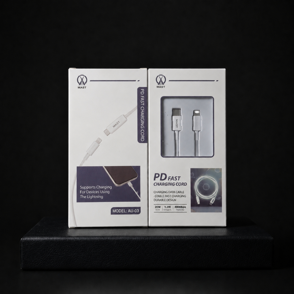 Cáp Sạc Nhanh Chính Hãng MAST, Dùng Cho iPhone 6-18Promax. Bọc Dù Chống Gãy Gập Sạc Ổn Định An Toàn