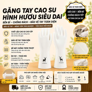 Găng tay cao su đa năng siêu dai hình con hươu, găng tay rửa chén bát siêu bền dẻo dai tiện lợi