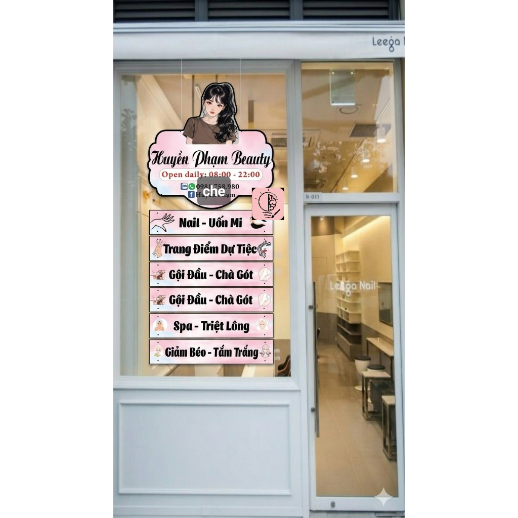 Top Bảng Treo Decor Tên Shop + Kèm Các Dịch Vụ Nổi Bật Nhất- Dành Cho Shop, Tiệm Nail, Mi, Spa, Makeup, ...  - 🌈𝑭𝒓𝒆𝒆𝒔𝒉𝒊𝒑