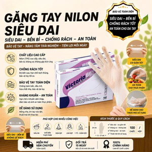 Hộp 100 găng tay nấu ăn siêu dai Victoria Bay găng tay làm bếp chất liệu TPE không mùi chống nhăn