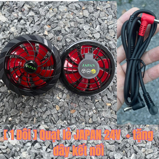 [ 1 Đôi ] Quạt lẻ JAPAN 24V áo điều hòa (hàng xịn) 9 cánh - động cơ không chổi than + Tặng dây kết nối