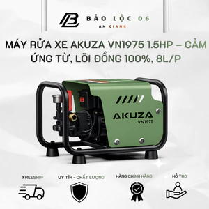 Máy Rửa Xe AKUZA VN1975 Lõi Đồng 100% Động Cơ Cảm Ứng Từ 1.5HP Lưu Lượng 8L/Phút Tặng Full Phụ Kiện