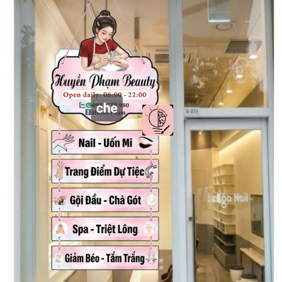 Top Bảng Treo Decor Tên Shop + Kèm Các Dịch Vụ Nổi Bật Nhất- Dành Cho Shop, Tiệm Nail, Mi, Spa, Makeup, ...  - 🌈𝑭𝒓𝒆𝒆𝒔𝒉𝒊𝒑