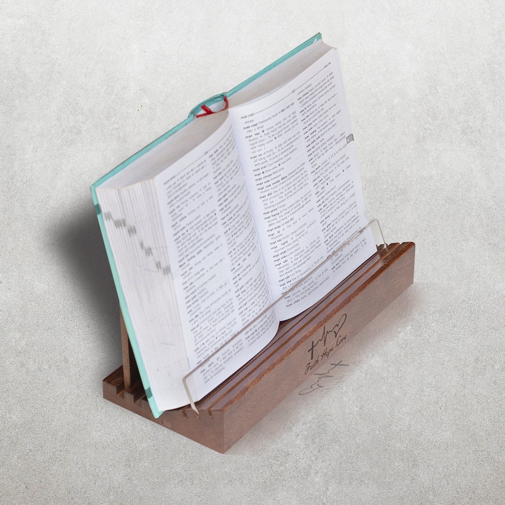 Giá Đỡ Đọc Sách Để Bàn 1000 Trang hay Tự Điển, Kệ Đọc Tụng Kinh Bằng Gỗ NHATVYWOOD BH06